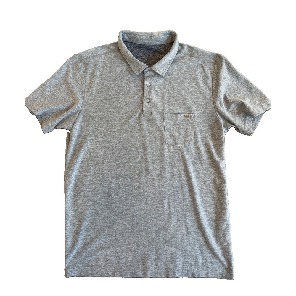 Vuori Shirt Mens Lg Heather Gray V164 Strato Tech Polo Stretch Performance Shirt